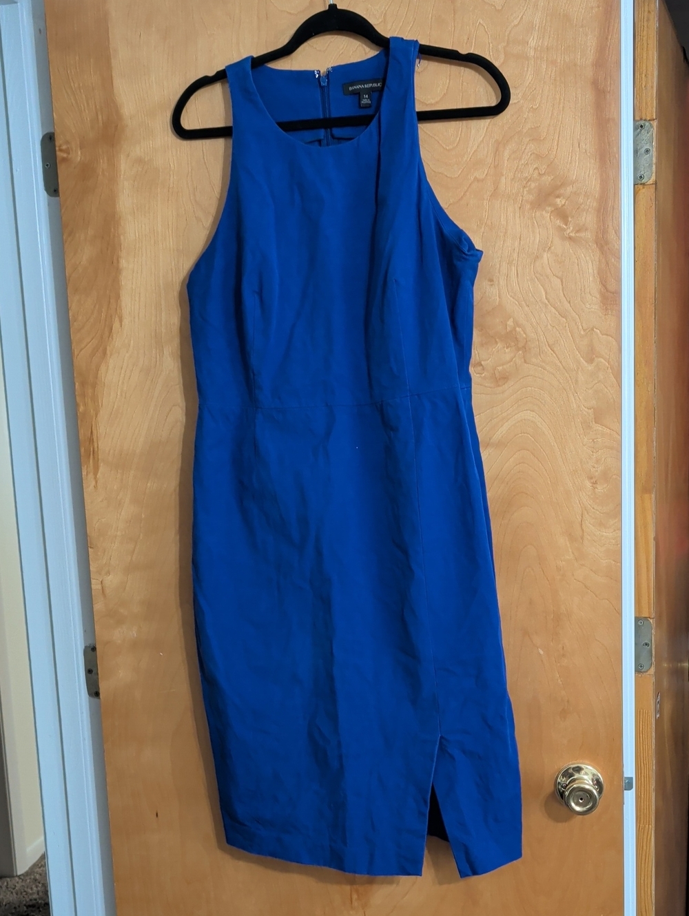 Banana Republic Royal Blue Sleeveless Midi Sheath Dress